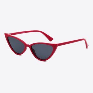 UV400 Polycarbonate Cat-Eye Sunglasses in Red